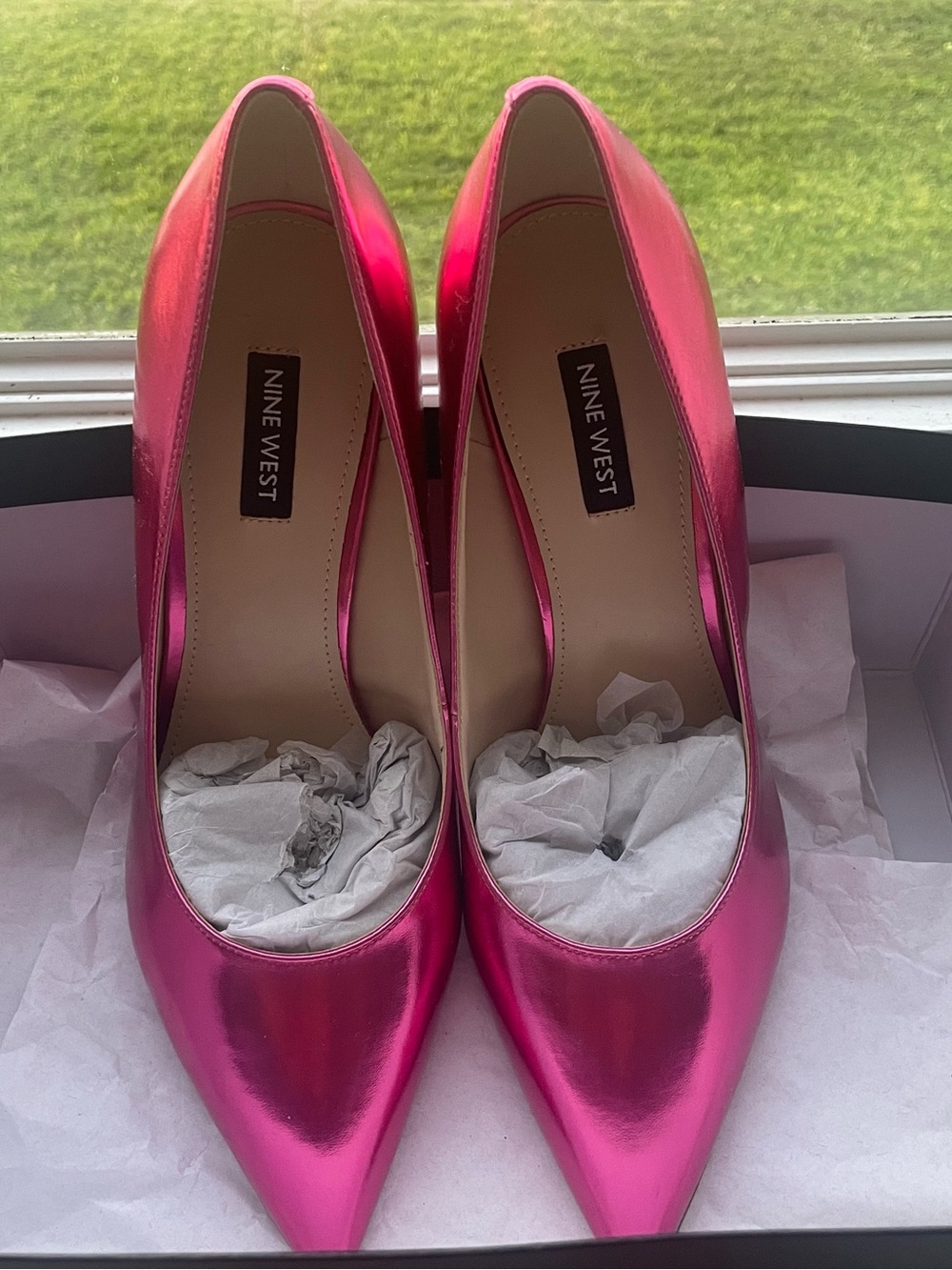 Nine West Metallic Fuchsia Pointed-Toe Stilettos - Picture 6 of 6